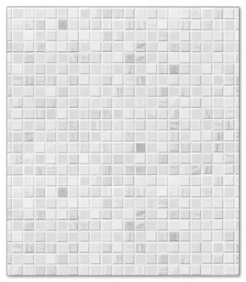 Produktbild von Wallario Herdabdeckplatte aus Glas, Größe 52 x 60 cm 1-teilig, Motiv Fliesen im Bad weiß-grau