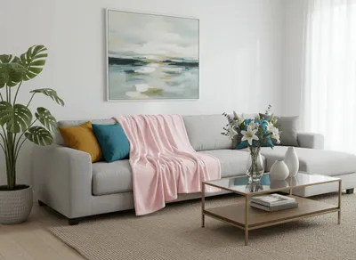 Produktbild von Weiche Mikrofaser-Plüschdecke, hellrosa, Größe: 200 x 220 cm