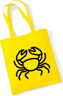 Produktbild von Huuraa Jutebeutel Krebs Sternzeichen Symbol 10 Liter Yellow Baumwolle Tasche Geschenkidee