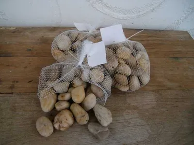 Produktbild von 3 Kilo Flusssteine Dekosteine Zierkies Flusskiesel creme 3-6 cm