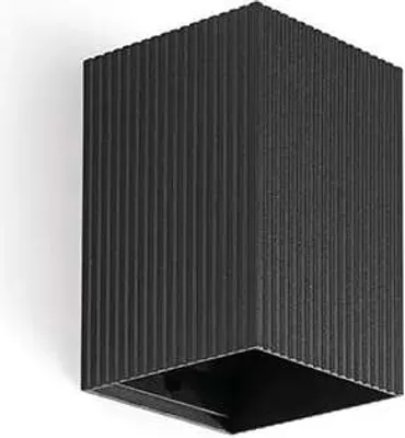 Produktbild von LUNE quadratische schwarze geriffelte Wandleuchte mit Schalter 40535