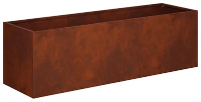 Image de vidaXL Pot de jardin d'extérieur, aspect rouille, 80 x 30 x 30 cm, acier résistant aux intempéries