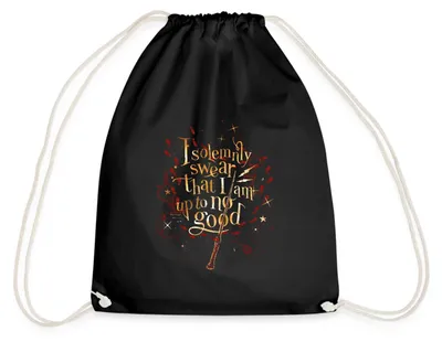 Produktbild von Spreadshirt Harry Potter I Solemnly Swear Spruch Turnbeutel, One size, Schwarz