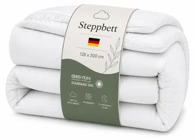 Produktbild von Bestlivings Steppdecke 135x200 cm, weiche Bettdecke mit Klimafaser, atmungsaktiv, pflegeleicht, 95°C waschbar, trocknergeeignet, Allergiker geeignet