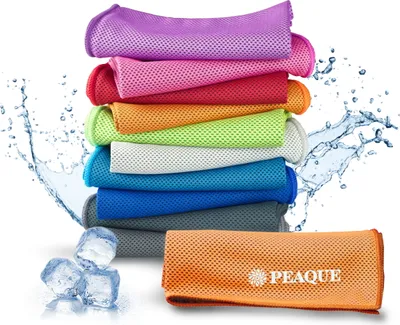 Produktbild von Mikrofaser Kühlhandtuch in Orange - kühlendes Handtuch für Sport, Fitness, Sommer - leicht, kompakt, schnelltrockend, saugstark