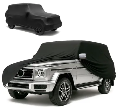 Produktbild von WALSER Abdeckung Auto Indoor Stretch, Autoabdeckung Winter, staubdichte Autogarage Abdeckung, Autoplane, Autogarage Schutzplane Winter, Schutzhülle für Auto, Abdeckplane SUV/VAN Größe 10 schwarz