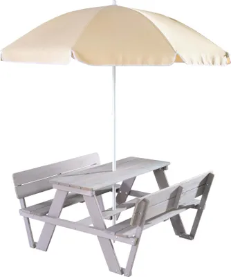 Produktbild von roba Kinder Outdoor+ Set Sitzgruppe ‚Picknick for 4‘, mit Rückenlehne inkl. Sonnenschirm