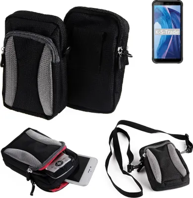 Produktbild von K-S-Trade Holster Schutz Hülle kompatibel mit Blackview BV6300 Handy Hülle Gürteltasche Umhängetasche mit Zusatzfach schwarz