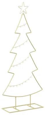 Obrázok produktu pre vidaXL Kovový vianočný stromček s podstavcom KUOPIO, 125 cm, oceľ, zlatá farba