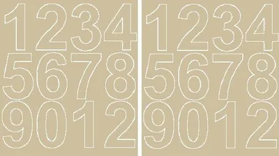 Immagine prodotto di Adesivi numerati autoadesivi, 7 cm, beige, lucidi