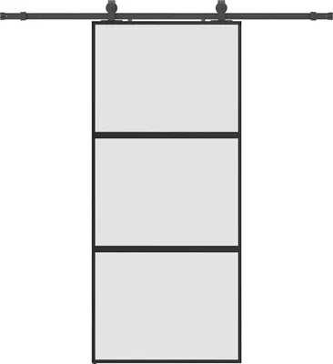 Immagine prodotto di vidaXL Porta scorrevole con rubinetteria nera 90x205 cm in vetro temperato