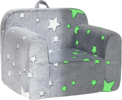 Produktbild von Kindersofa grau, Flanell, mit Sternen, für Kinderzimmer