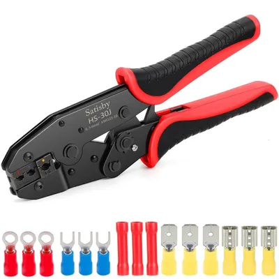 Image de Kit de pinces à sertir pour câbles automobiles, avec fonction à cliquet, pour câbles de 0,5 à 6 mm²