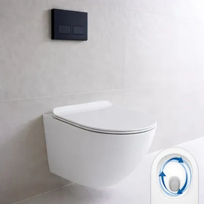 Produktbild von AQUA for you | Wand-WC – LAVITA Sofi 3.0 Slim - Hänge-WC - 49x36,5x39,5cm - Tornado - Weiß - mit WC-Sitz, Absenkautomatik, Montageset, WC-Schüssel