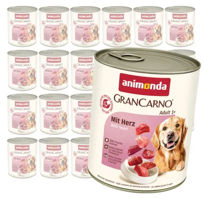 Produktbild von Animonda GranCarno Adult 24x800g Nassfutter für Hunde, Schweinefleisch mit Herz