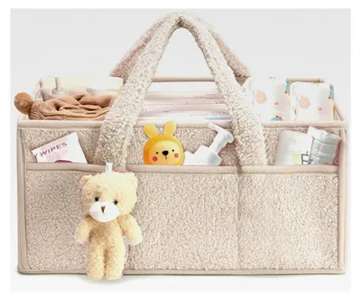 Produktbild von Wickeltaschen Organizer für Babys, Multifunktionaler Tragbarer Wickel Organizer für Feuchttücher und Babysachen (Weiß)