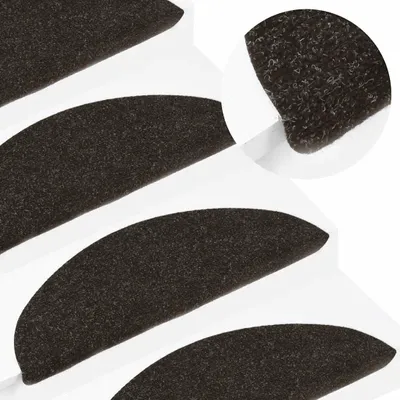 Image de vidaXL Tapis d'escalier Autoadhésif 30 pcs. Anthracite 56x17x3 cm