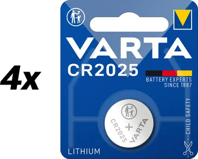 Produktbild von Varta 06025 101 404, Einwegbatterie, CR2025, Lithium, 3 V, 4 Stück(e), 160 mAh