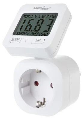 Imagen del producto de Medidor de consumo eléctrico - Medidor de vatios - 16 A - 3680 W - Pantalla LCD
