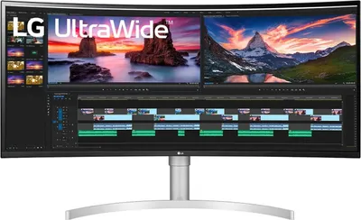 Produktbild von LG 38WN95CP-W Curved Monitor 95,3 cm (38,0 Zoll) silber