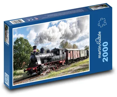 Produktbild von Puzzle 2000 Historischer Dampflok in Landschaft - martinpuzzle