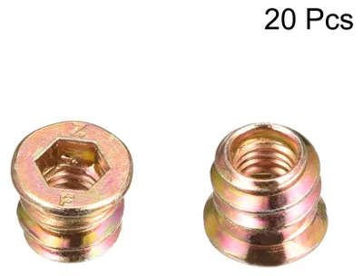 Produktbild von 20 Stš¹ck Holz M?bel M6x 10 mm Gewinde Einsatz Muttern Schnittstelle Innensechskant Antrieb