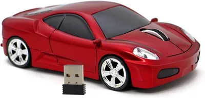 Produktbild von Computermaus USB 2,4 GHz Rennwagen 3D drahtlose Maus optische Mäuse für Windows und Mac Einzigartiges Rennwagen-Design mit LED-Beleuchtung