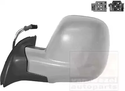 Produktbild von VAN WEZEL 0906817 Außenspiegel Seitenspiegel Links für CITROËN BERLINGO (B9) Konvex Beheizt Grundiert