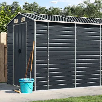 Produktbild von "2026 Aktion"Gerätehaus - elegantes Design - Geräteschuppen/Gartenschrank - Anthrazit 191x555x198cm Verzinkter Stahl Promotion612113 - Geräteschuppen