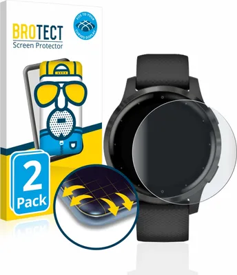 Produktbild von 2x BROTECT Fullscreen Schutzfolie für Garmin vivoactive 4s (40 mm) Displayschutz Folie Fullcover Matt Entspiegelungsfolie