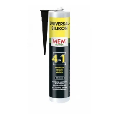 Produktbild von MEM Universal Silikon 4in1 SCHWARZ 300ml Dichtstoff Universal Dichtmasse Fugen
