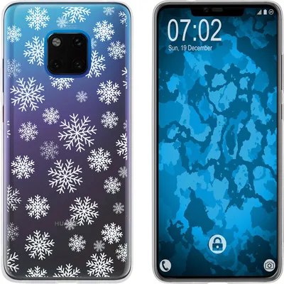Produktbild von PhoneNatic Case kompatibel mit Huawei Mate 20 Pro Silikon-Hülle X Mas Weihnachten Schneeflocken M2