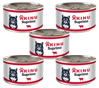 Obrázek produktu pro Akinu SUPRIMO Mleté s hovězím konzerva pro kočky 200 g MTP 5 ks