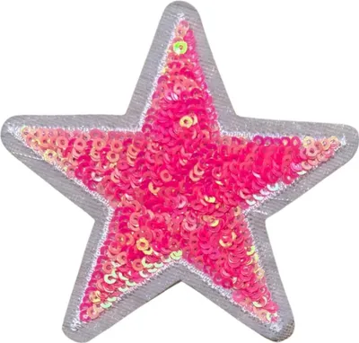 Produktbild von Stern-Pailletten-Glitzer-Emblem-Aufnäher zum Aufbügeln, Rosa