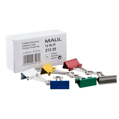 Image de MAUL Pinces à ressort en acier métallique 12 pièces 25 mm rouge