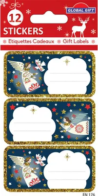 Produktbild von 12 weihnachtliche Klebeetiketten - Weihnachtsengel
