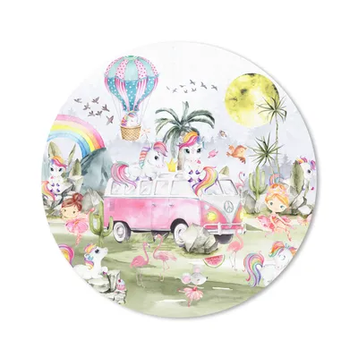 Produktbild von MuchoWow® Mauspad Mousepad Einhorn - Regenbogen - Kinder - Mädchen - Auto 30x30 cm - Mousepads - Maus Mat - Pad - Mausunterlage - Tischunterlage - Schreibtischmatten