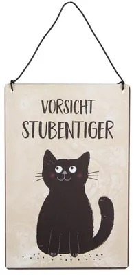Produktbild von Lustiges Schild "Vorsicht Stubentiger" für Tür & Wand Dekoschild 20 x 12 cm