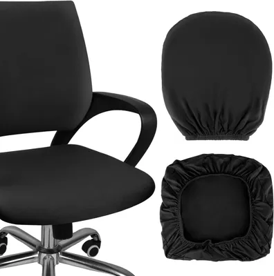Produktbild von Bürostuhlbezug schwarz, waschbar, elastisch, 38-48 cm Rückenlehnenhöhe, für Bürostühle