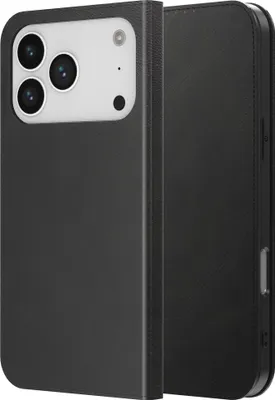 Produktbild von Geeignet für iPhone 17 Pro Max Handytasche Kunstleder mit Magnetverschluss und Kartenhalter Buchhülle mit Klappe - Brieftaschenhülle mit Kartenfach - Schwarz - Smartphonics