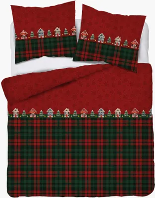 Produktbild von Bettwäsche, Flanellbettwäsche, warm, für den Winter 160x200 5619b Weihnachtsplaid