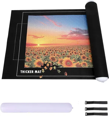 Imagen del producto de Alfombrilla para puzzles con tubos inflables, de 80 x 120 cm, ideal para puzzles de 1500 a 3000 piezas, que se puede enrollar