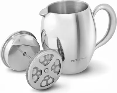 Produktbild von French Press Kaffeebereiter VeoHome - Pressfilter-Kaffeekanne unzerbrechlich und hält Ihren kaffee dank der Doppelhülle lange warm (0.75 Liter)