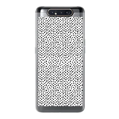 Produktbild von MuchoWow® Handyhülle Schutzhülle Hülle für Samsung Galaxy A80 Polka dots - Schwarz - Weiß Silikon Softcase Handy Hülle - Schutzdeckel