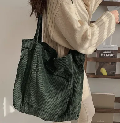 Produktbild von 360Home Cord Umhängetasche große Kapazität Tasche Modetasche Dunkelgrün