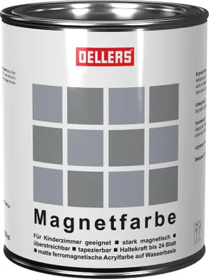 Obrázok produktu pre Magnetická farba OELLERS sivá 750 ml - extra silná magnetická farba na steny v interiéri, na drevo, kov a steny - ideálna do detských izieb