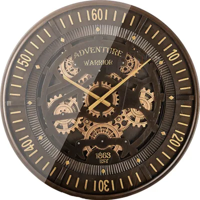 Immagine prodotto di Gilde Wanduhr, rund, "Avento", Zahnradmotiv, Metall, bronzefarben, VE 1, L. 8 cm, D. 59 cm  52657