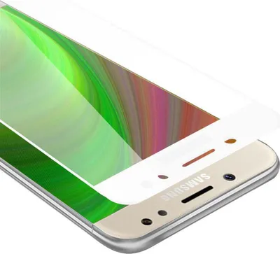 Produktbild von Cadorabo Panzerfolie für Samsung Galaxy J7 2018 Schutzfolie in Weiß Vollbild Folie Tempered Display Schutzglas