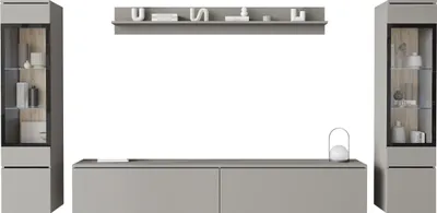 Produktbild von MIRJAN24 Wohnwand Vera II, Stilvoll Wohnzimmer-Set, TV-Schrank, Modern Mediawand (Palladgrau, ohne Beleuchtung)