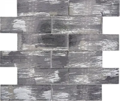 Produktbild von Glasmosaik Mosaikfliese schwarz mit silber glänzend Wand Küche Bad Dusche MOS88-SW02_f